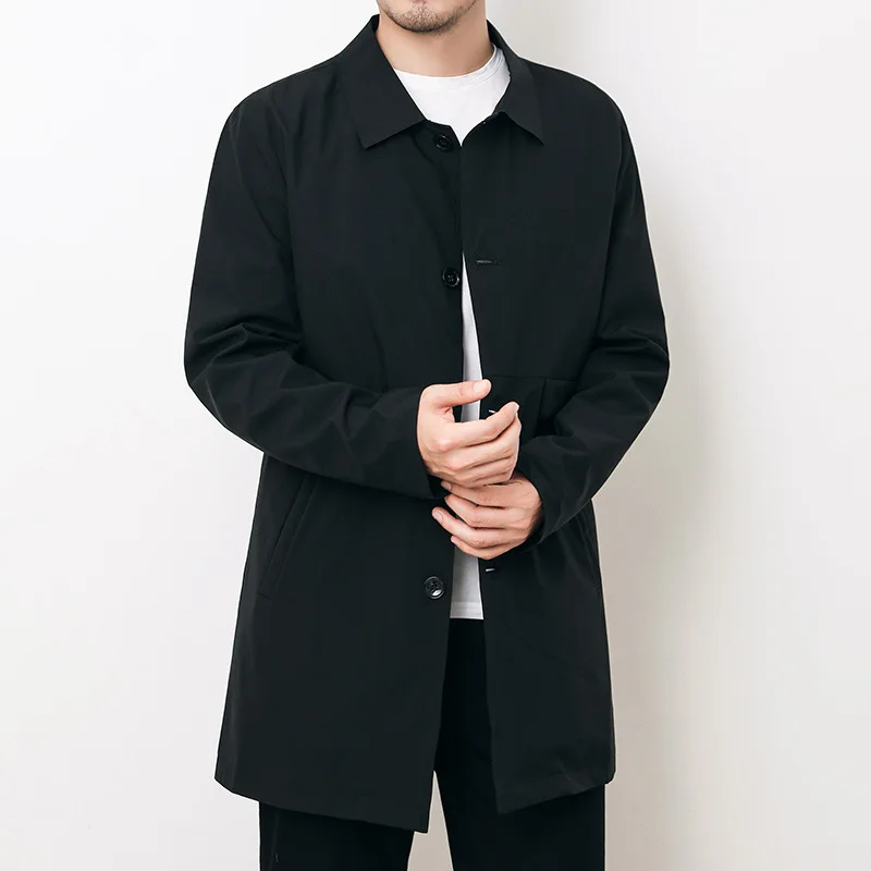 The new men's 2021 spring leisure long trench coat pure color crushed business gentleman trench coat lapels
The new men's 2021 spring leisure long trench coat pure color crushed business gentleman trench coat lapels