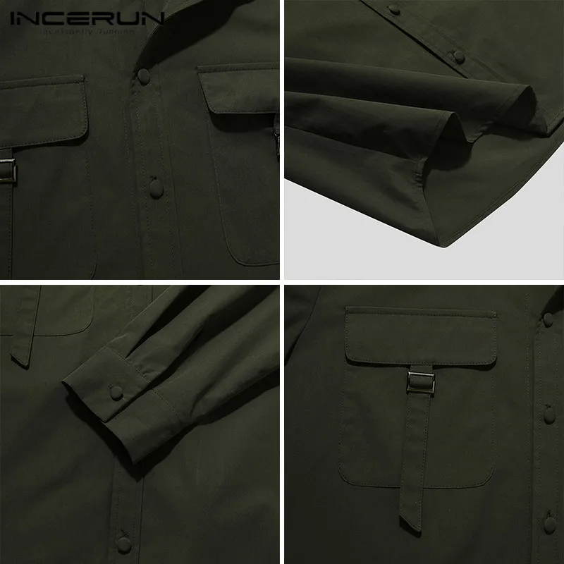 Long Sleeve Multi Pockets Blouse INCERUN Men Leisure Solid Color Shirts Man Casual Turn Down Collar Button Camisa Streetwear 5XL
Long Sleeve Multi Pockets Blouse INCERUN Men Leisure Solid Color Shirts Man Casual Turn Down Collar Button Camisa Streetwear 5XL