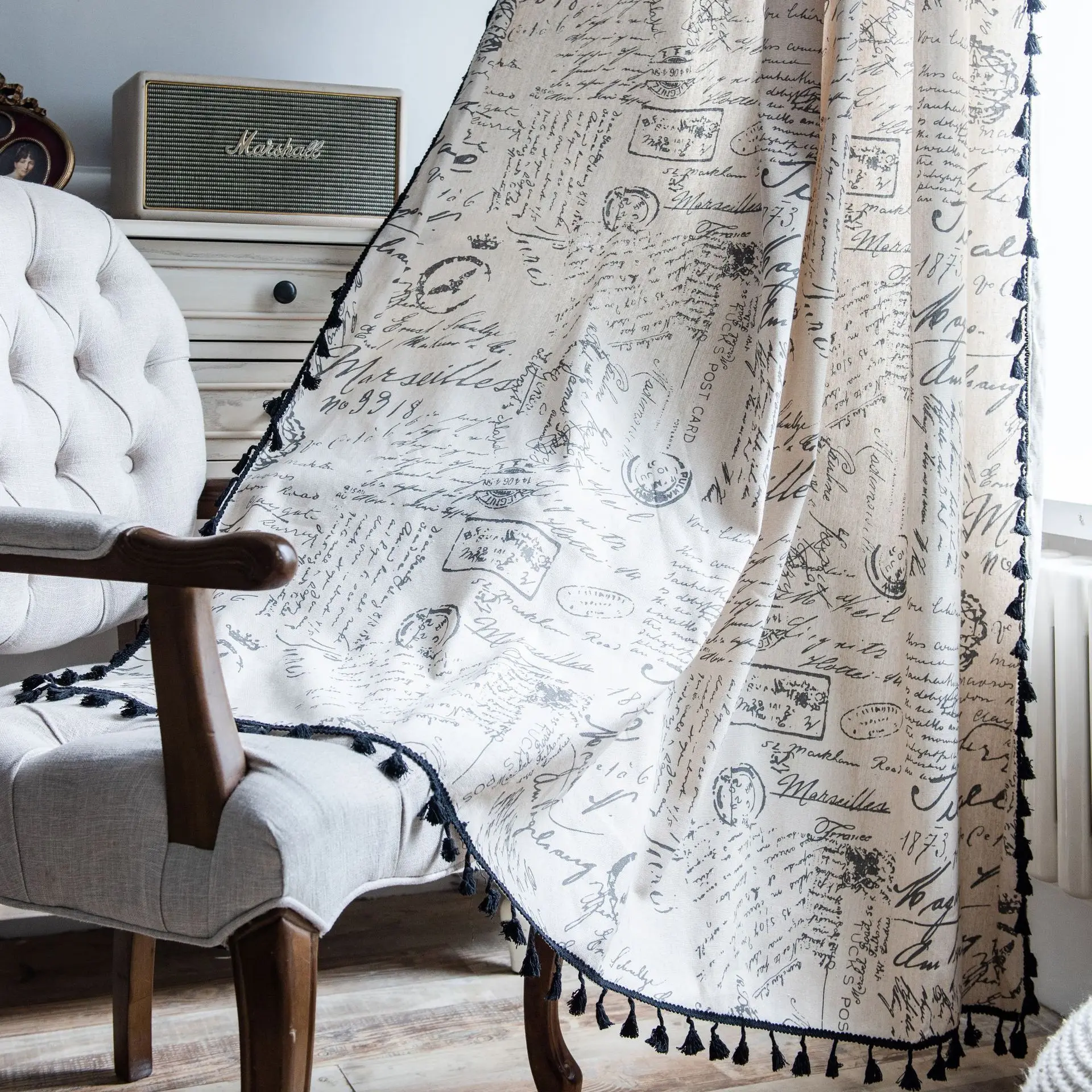 Letters Pattern Curtain For Bedroom Living room Cotton Linen Printed Decorative Curtains with Tassel Home Decoration
Letters Pattern Curtain For Bedroom Living room Cotton Linen Printed Decorative Curtains with Tassel Home Decoration