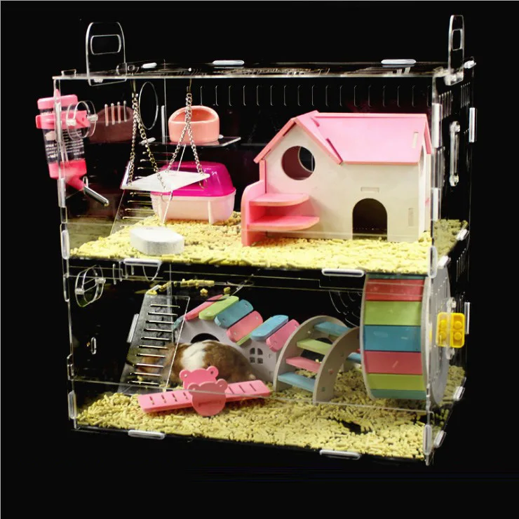 Hamster Cage Acrylic Golden Silk Bear Super Luxury Villa Squid Mouse Double Room Breeding Box Hamster Naked Cage
Hamster Cage Acrylic Golden Silk Bear Super Luxury Villa Squid Mouse Double Room Breeding Box Hamster Naked Cage