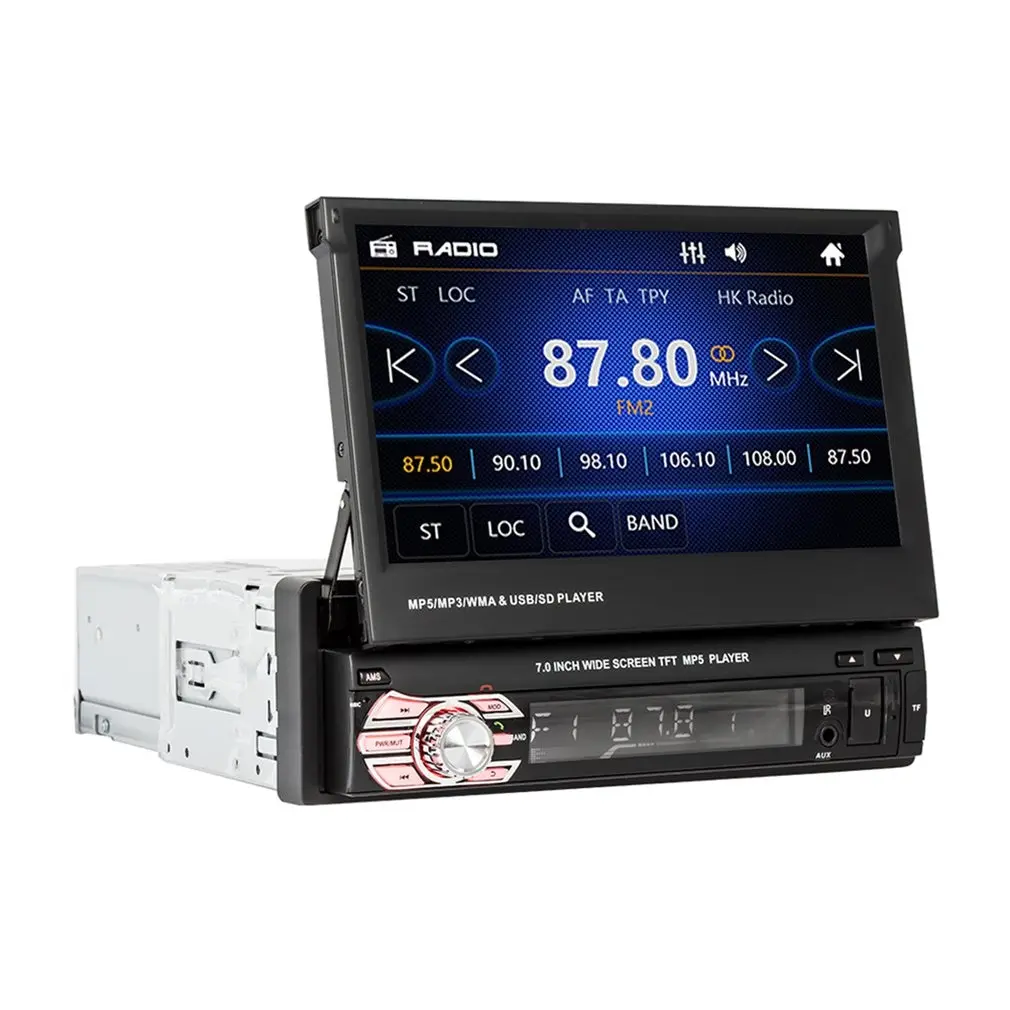 1 Din 7 Inches Car Radio 12V Wireless MP5 Automatic Retractable Touch Screen Car Stereo With Infrared Remote Support TF Card
1 Din 7 Inches Car Radio 12V Wireless MP5 Automatic Retractable Touch Screen Car Stereo With Infrared Remote Support TF Card