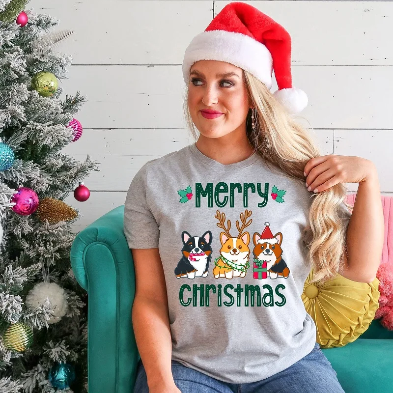 100% хлопковая футболка с надписью "Merry Christmas" семейная подходящая