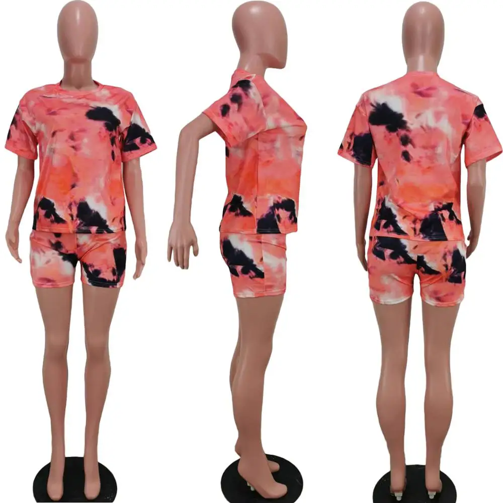 Women Summer Tracksuit Tie Dye Print Short Sleeve Crop Tops T-Shirt Bikers Shorts Pants Suit Jogger 2 Piece Sets Outfit Fitness
Women Summer Tracksuit Tie Dye Print Short Sleeve Crop Tops T-Shirt Bikers Shorts Pants Suit Jogger 2 Piece Sets Outfit Fitness