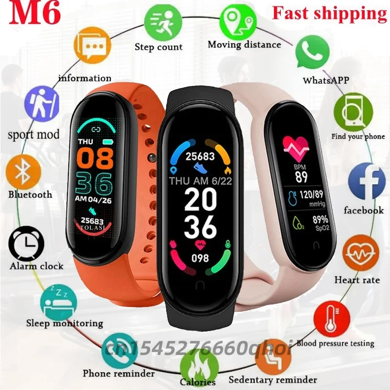 M6 Smart Bracelet Watches Men Women Smart Watch Heart Rate Fitness Tracking Sports Bracelet For Apple Xiaomi Android Smartwatch
M6 Smart Bracelet Watches Men Women Smart Watch Heart Rate Fitness Tracking Sports Bracelet For Apple Xiaomi Android Smartwatch