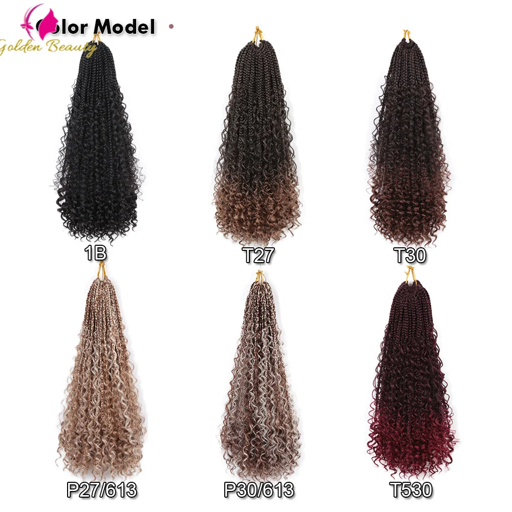 Goddess Locs Box Braids 3X Crochet Synthetic Hair Extensions With Bohemian Curly Ends Pre-Looped Stretched Ombre
Goddess Locs Box Braids 3X Crochet Synthetic Hair Extensions With Bohemian Curly Ends Pre-Looped Stretched Ombre