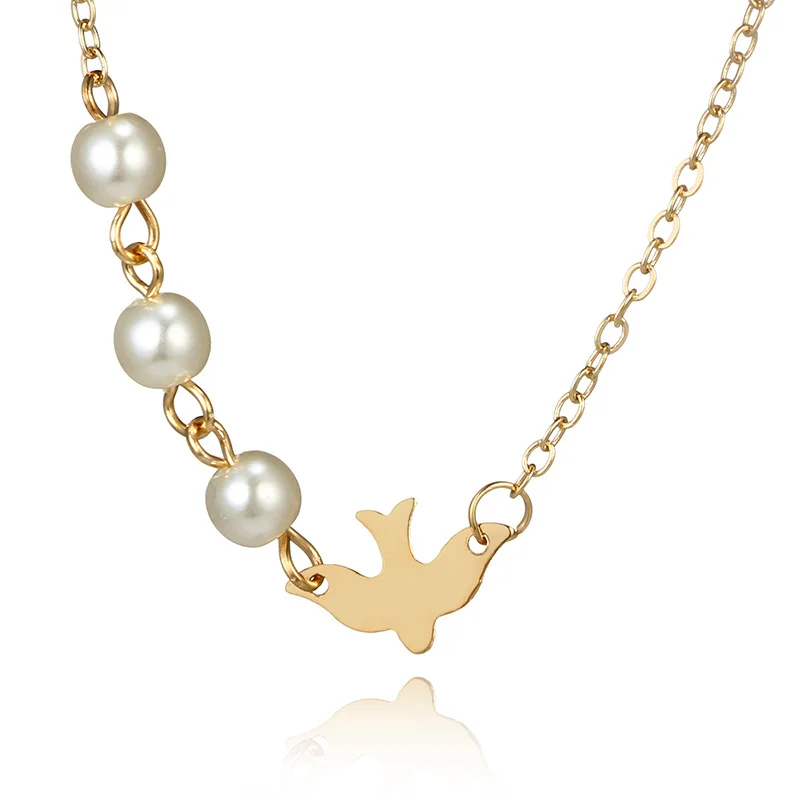 Fashion Geometric Pearl Metal Pigeon Bird Necklace
Fashion Geometric Pearl Metal Pigeon Bird Necklace
