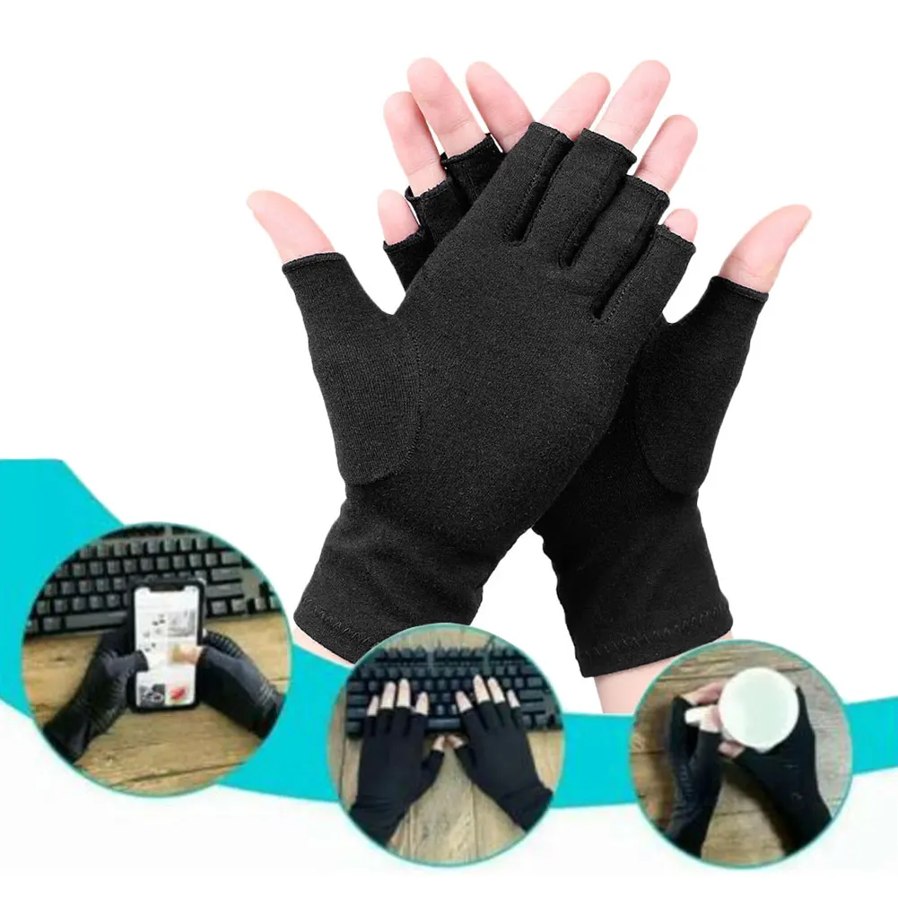 1 Pair Compression Gloves Hand Copper Arthritis Gloves Joint Pain Relief Half Finger Anti-slip Therapy Gloves For Womens Mens
1 Pair Compression Gloves Hand Copper Arthritis Gloves Joint Pain Relief Half Finger Anti-slip Therapy Gloves For Womens Mens