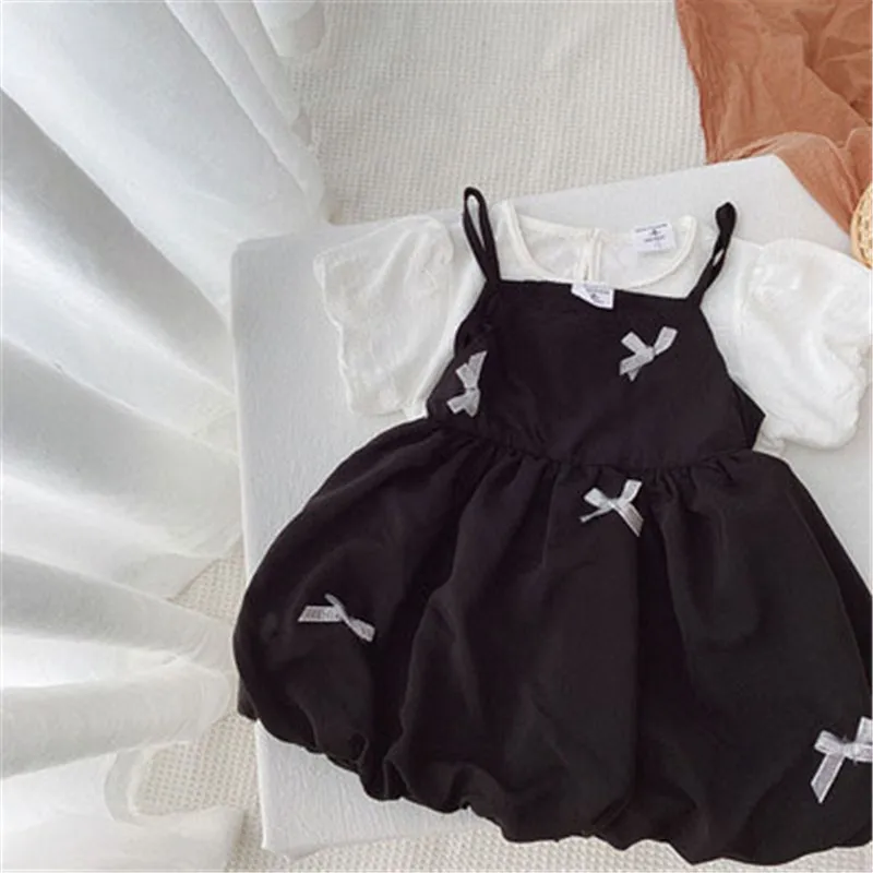 Girls Suit T-shirt +Dress 2Pcs/Sets 2021 Bow Spring Summer Toddler Kids Cotton Beach Party Suits Children Clothing
Girls Suit T-shirt +Dress 2Pcs/Sets 2021 Bow Spring Summer Toddler Kids Cotton Beach Party Suits Children Clothing