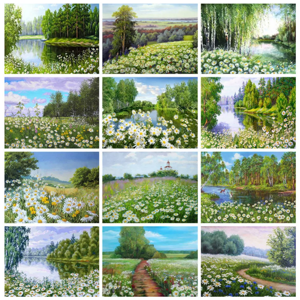 5D DIY Diamond Painting by Number Full Drill Square Landscape River Diamond Embroidery Sale Flower Daisy Mosaic Decor for Home
5D DIY Diamond Painting by Number Full Drill Square Landscape River Diamond Embroidery Sale Flower Daisy Mosaic Decor for Home