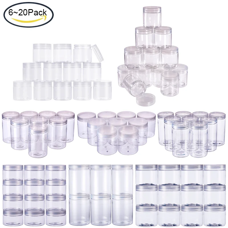 6~20Pc 8.5/2.5/2/4.5/6/8/10/17oz Clear Round Plastic Storage Jars Leak Proof Slime Jars for Beads Crafts Scrubs Creams
6~20Pc 8.5/2.5/2/4.5/6/8/10/17oz Clear Round Plastic Storage Jars Leak Proof Slime Jars for Beads Crafts Scrubs Creams