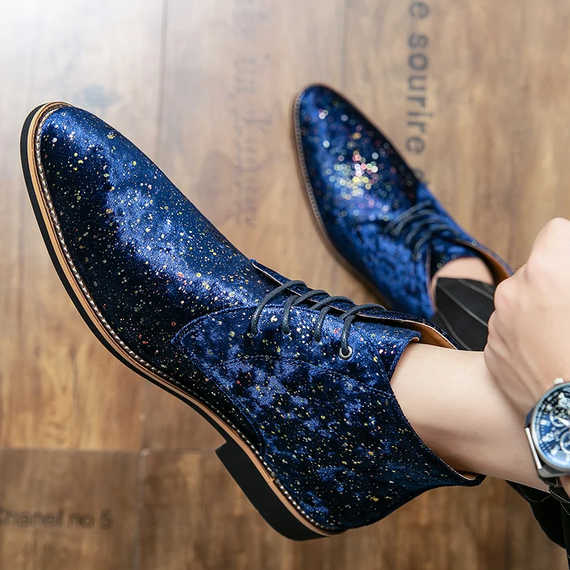 Luxury Brand Blue Sequins Chelsea Boots Men Bling Dress Boots Comfortable Designer Elegant Formal Shoes Men Leather Ankle Boots
Luxury Brand Blue Sequins Chelsea Boots Men Bling Dress Boots Comfortable Designer Elegant Formal Shoes Men Leather Ankle Boots