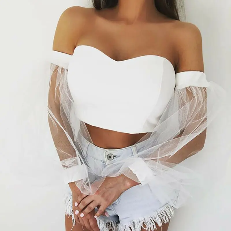 Sexy Women Off Shoulder Retro Patchwork Mesh Bubble Sleeve Ladies V Neck Tops sexy Crop Top Slim Fashion Blouse Shirt
Sexy Women Off Shoulder Retro Patchwork Mesh Bubble Sleeve Ladies V Neck Tops sexy Crop Top Slim Fashion Blouse Shirt