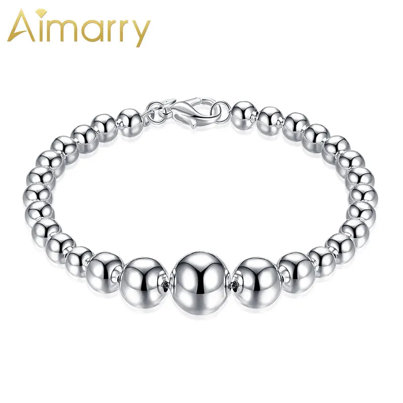 Aimarry 925 Sterling Silver Smooth Bead Chain Fashion Bracelet For Women Men Party Gifts Wedding Anniversary Charm Jewelry
Aimarry 925 Sterling Silver Smooth Bead Chain Fashion Bracelet For Women Men Party Gifts Wedding Anniversary Charm Jewelry