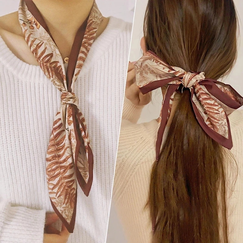 New Women Vintage Elegant Print Bandanas Scarf Lady Sweet Hair Ribbon Fashion Hair Accessories
New Women Vintage Elegant Print Bandanas Scarf Lady Sweet Hair Ribbon Fashion Hair Accessories