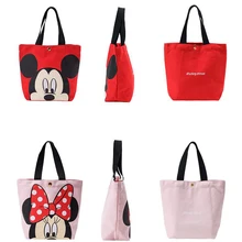 Disney Mickey Donald Duck lunch bag Canvas Shoulder Bag Korean Women Kids Lunchbox Picnic Supplies Insulated Cooler Bags