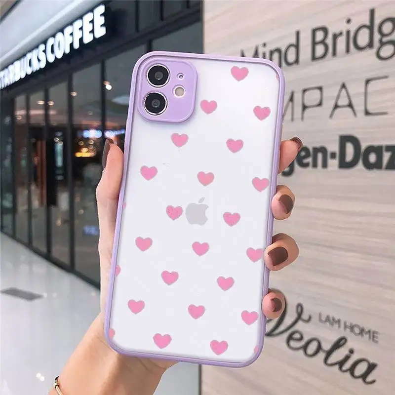 Cute cartoon pink simple love Phone Case Matte Transparent for iPhone 7 8 11 12 s mini pro X XS XR MAX Plus cover funda
Cute cartoon pink simple love Phone Case Matte Transparent for iPhone 7 8 11 12 s mini pro X XS XR MAX Plus cover funda