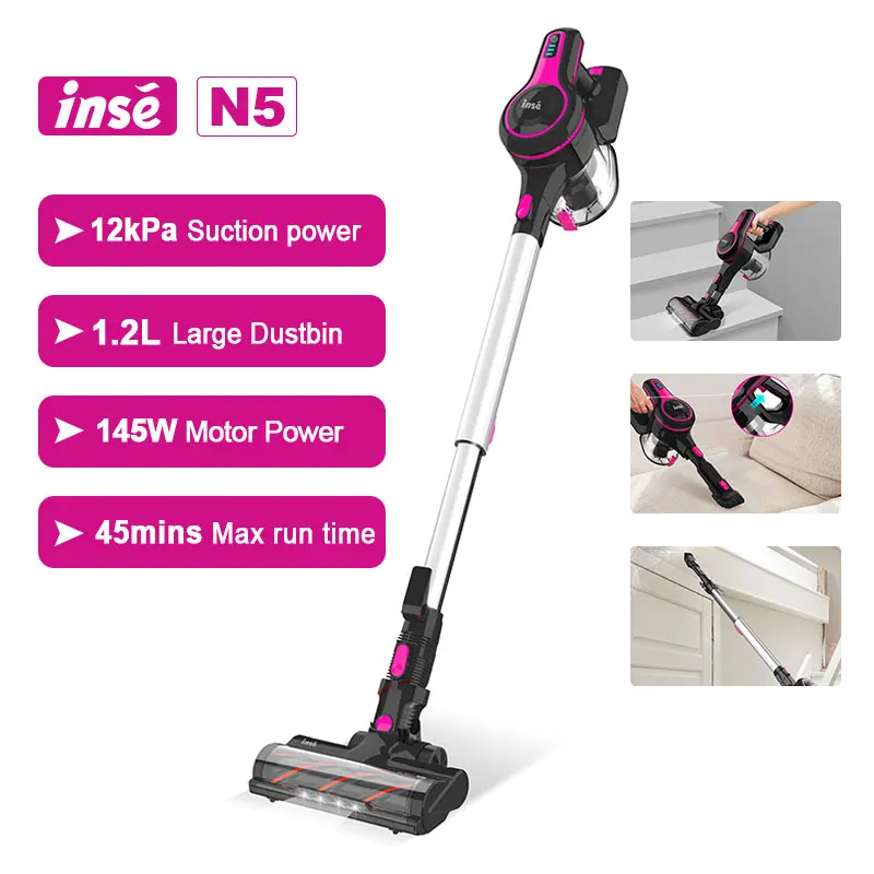 Cordless Vacuum Cleaner 12kpa Lightweight for Cleaning Home Car Pet Hair Carpet Hard Floor Furniture INSE N5
Cordless Vacuum Cleaner 12kpa Lightweight for Cleaning Home Car Pet Hair Carpet Hard Floor Furniture INSE N5