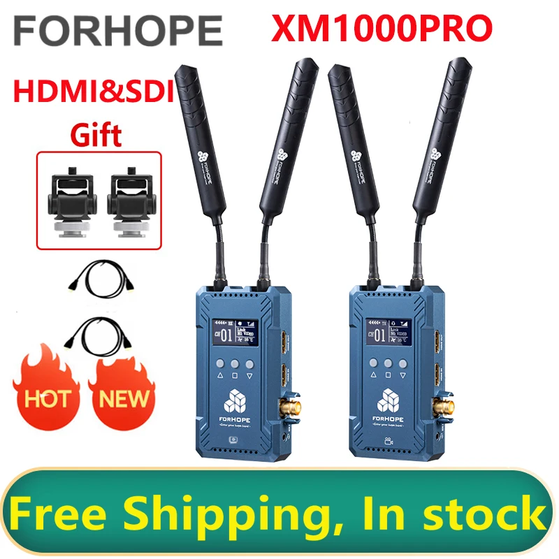 Forhope XM1000 Pro Беспроводная система передачи видео SDI двойной HDMI Поддержка полный дуплекс Talkback передатчик приемник комплект 
Forhope XM1000 Pro Беспроводная система передачи видео SDI двойной HDMI Поддержка полный дуплекс Talkback передатчик приемник комплект