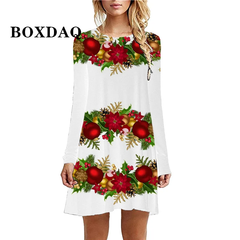 Christmas dress For Women Autumn New Santa Christmas Deer Printed Dress New Year Party Dress Fashion Streetwear Lady Vestidos
Christmas dress For Women Autumn New Santa Christmas Deer Printed Dress New Year Party Dress Fashion Streetwear Lady Vestidos