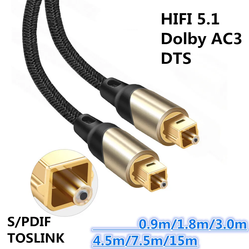 HIFI 5 1 SPDIF оптоволоконный Оптический Кабель Toslink аудио для ТВ-приставки PS4 динамик