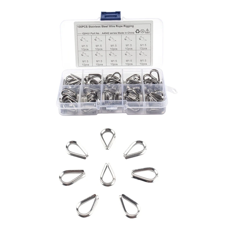 100 Pieces Cable Thimbles Wire Rope Thimbles M1.5 304 Stainless Steel Thimble Diameter Wire Rope Cable Thimbles Rigging
100 Pieces Cable Thimbles Wire Rope Thimbles M1.5 304 Stainless Steel Thimble Diameter Wire Rope Cable Thimbles Rigging