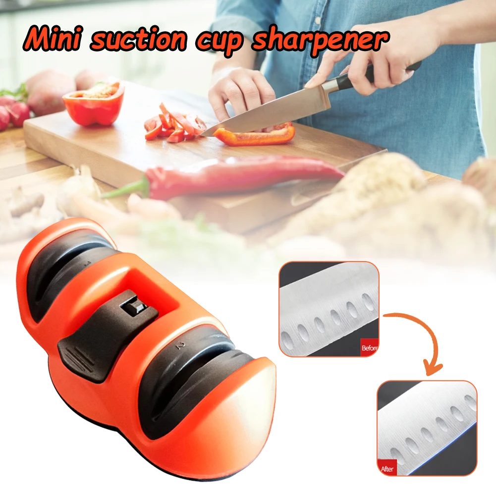 Knife Sharpener with Non-Slip Suction Cup 2 Stage Mini Manual Knife Sharpener Polish Blades Quickly Fast delivery Dropshipping
Knife Sharpener with Non-Slip Suction Cup 2 Stage Mini Manual Knife Sharpener Polish Blades Quickly Fast delivery Dropshipping