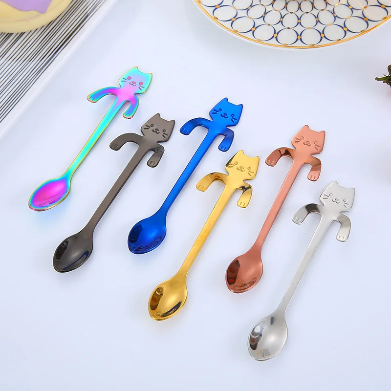 Creative Cutlery 304 Stainless Steel Spoon Cartoon Cat Spoon Tea Spoon Dessert Spoon Long Handle Tableware Kitchen Accessories
Creative Cutlery 304 Stainless Steel Spoon Cartoon Cat Spoon Tea Spoon Dessert Spoon Long Handle Tableware Kitchen Accessories