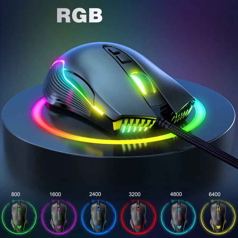 Wired RGB Gaming Mouse Optical Gamer Mice Adjustable DPI With Backlight For Laptop Computer PC Professional Game
Wired RGB Gaming Mouse Optical Gamer Mice Adjustable DPI With Backlight For Laptop Computer PC Professional Game
