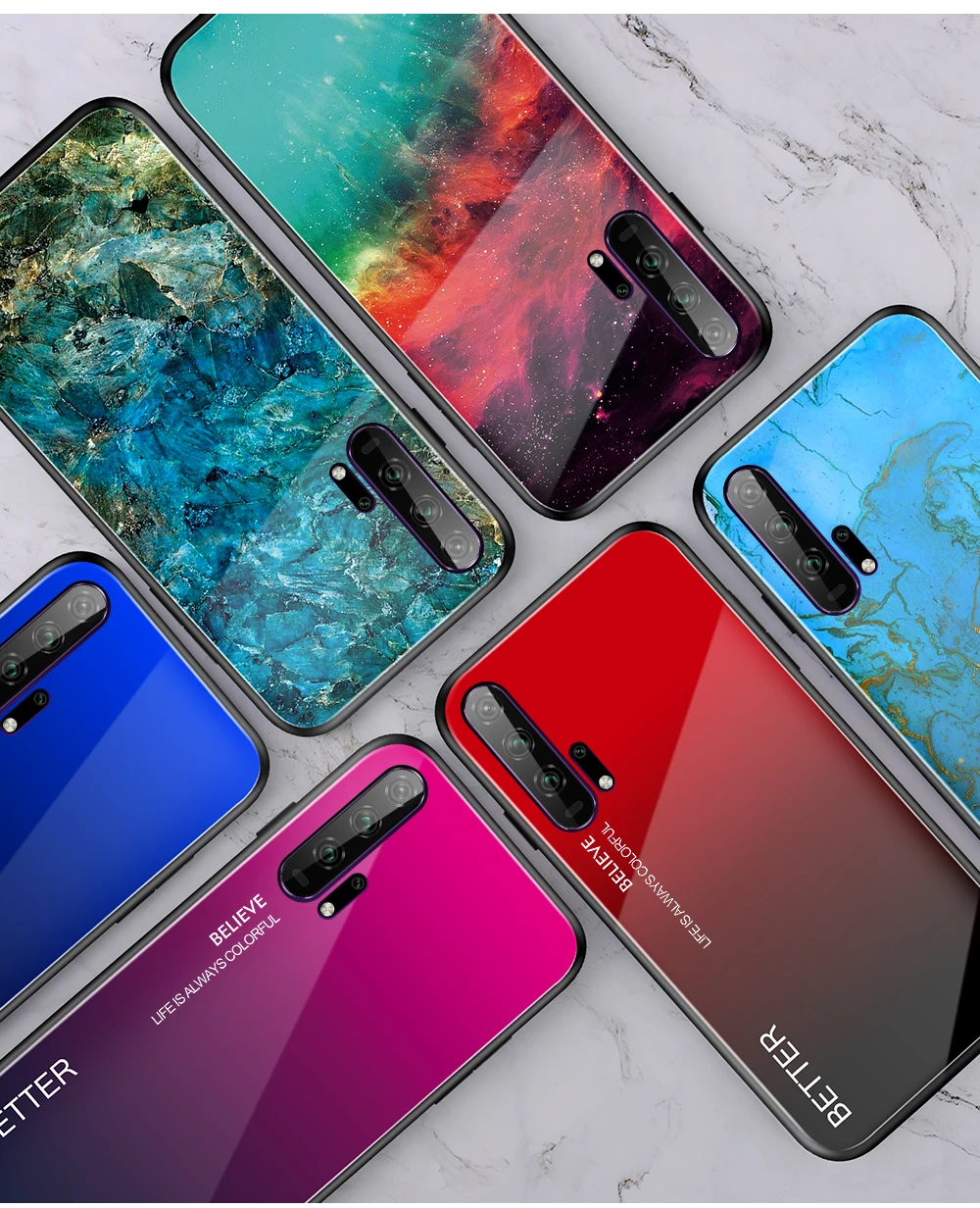 Phone Back Cover For Huawei Honor 20 Pro YAL-AL10 Case 20 Lite RY-LX1T Gradient Tempered Glass Case Honor 10 Lite 10i Cases 
Phone Back Cover For Huawei Honor 20 Pro YAL-AL10 Case 20 Lite RY-LX1T Gradient Tempered Glass Case Honor 10 Lite 10i Cases