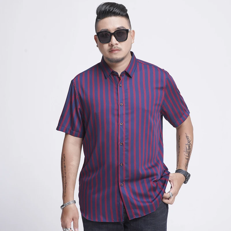 2020 Classic Striped Men Shirts Summer Short Sleeve Fashion Loose Large Size Male Brand Business Casual Shirts 6XL 7XL 8XL
2020 Classic Striped Men Shirts Summer Short Sleeve Fashion Loose Large Size Male Brand Business Casual Shirts 6XL 7XL 8XL