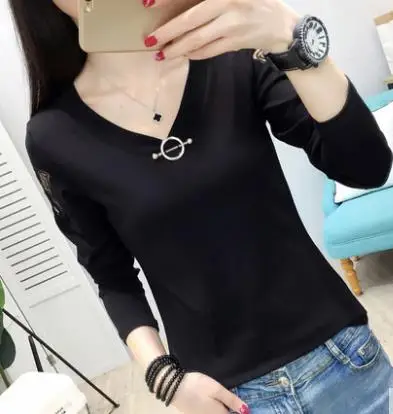 Pure cotton bottoming shirt long-sleeved T-shirt ladies v-neck top clothes 2021 new all-match
Pure cotton bottoming shirt long-sleeved T-shirt ladies v-neck top clothes 2021 new all-match