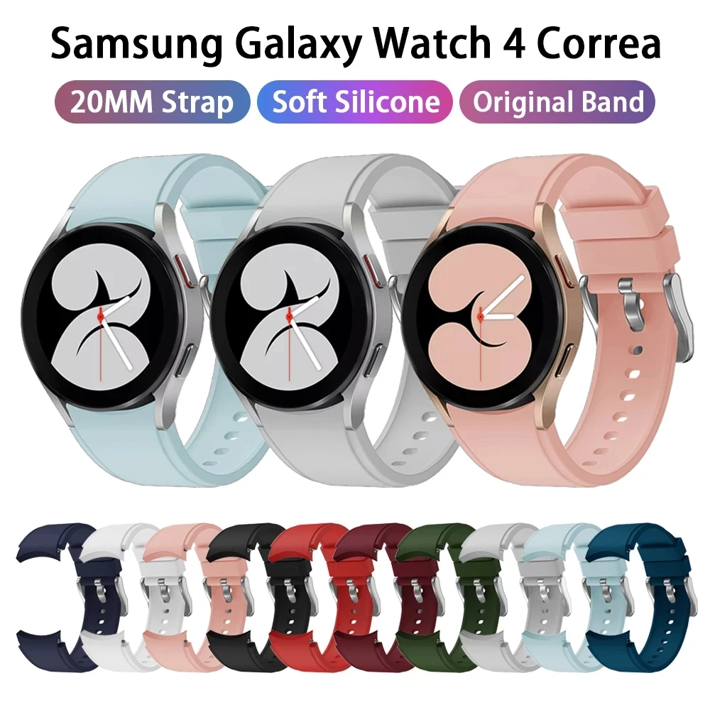20mm Original Soft Silicone Band for Samsung Galaxy Watch 4 44MM Watchband Bracelet Strap For Galaxy Watch 4 classic 42MM/46mm
20mm Original Soft Silicone Band for Samsung Galaxy Watch 4 44MM Watchband Bracelet Strap For Galaxy Watch 4 classic 42MM/46mm