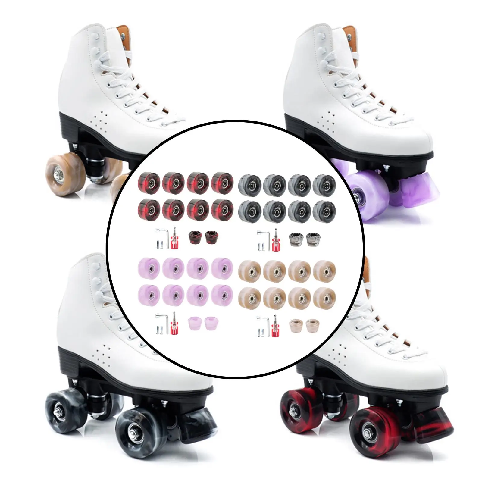 8 PACK Roller Skate Wheels with Bearings Installed Quad Skates Wheels for Double Row Skating and Skateboard
8 PACK Roller Skate Wheels with Bearings Installed Quad Skates Wheels for Double Row Skating and Skateboard