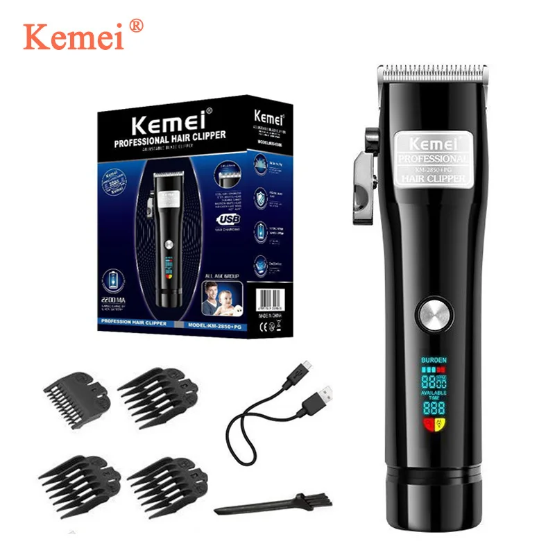 Hair Trimmer Barber Clippers Kemei KM-2850 PG Hair Clipper Rechargeable Haircut Hair Machine LCD Display High Capacity Clipper
Hair Trimmer Barber Clippers Kemei KM-2850 PG Hair Clipper Rechargeable Haircut Hair Machine LCD Display High Capacity Clipper