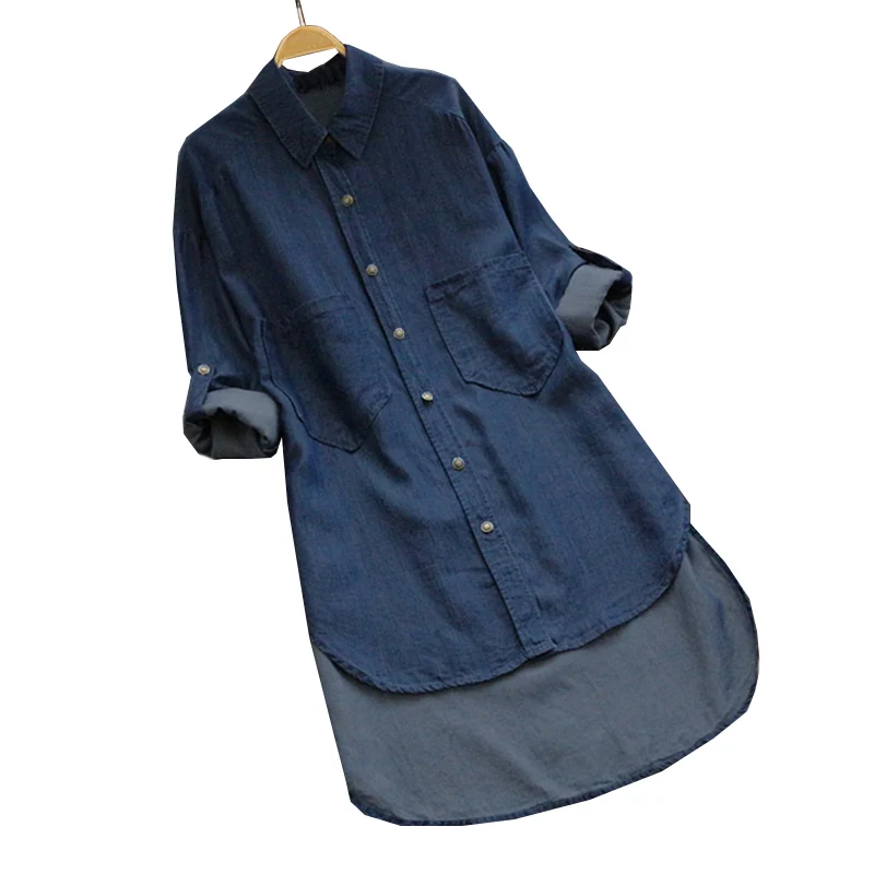 Autumn Casual Denim Dress Women Irregular Women Denim Shirts Dresses Big Size Women Clothing with Pocket Button Tops
Autumn Casual Denim Dress Women Irregular Women Denim Shirts Dresses Big Size Women Clothing with Pocket Button Tops
