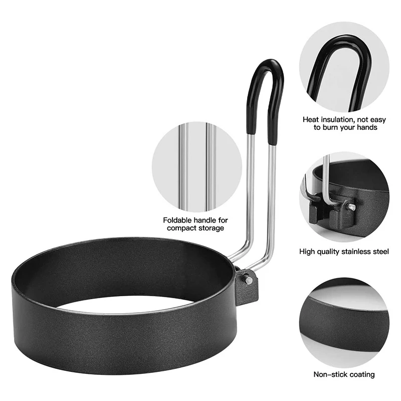 4 Pcs Egg Rings,Egg Cook Ring,Round Egg Rings with Oil Brush Non Stick Egg Ring Mold Shaper Circles for Fried Egg Muffin
4 Pcs Egg Rings,Egg Cook Ring,Round Egg Rings with Oil Brush Non Stick Egg Ring Mold Shaper Circles for Fried Egg Muffin