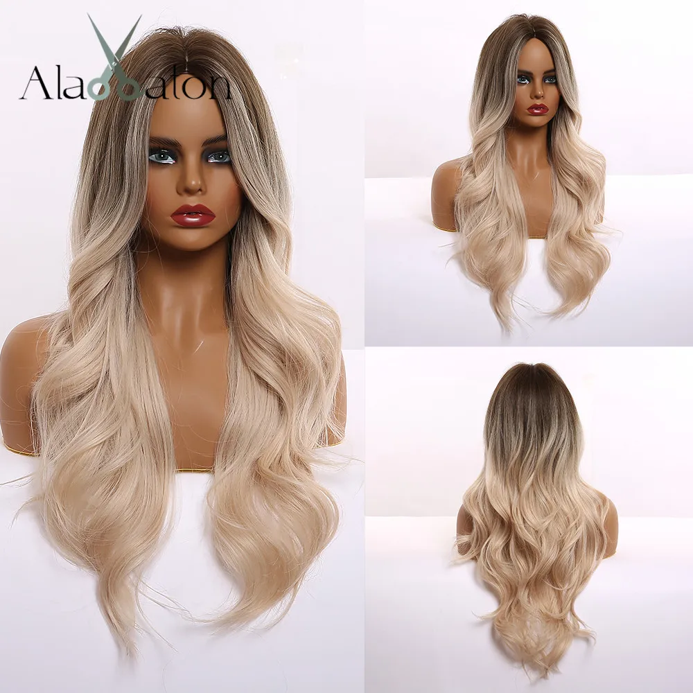 ALAN EATON Long Wavy Ombre Brown Blonde Synthetic Wigs Middle Part Wigs for Black Women Heat Resistant Fiber Cosplay Party Wigs
ALAN EATON Long Wavy Ombre Brown Blonde Synthetic Wigs Middle Part Wigs for Black Women Heat Resistant Fiber Cosplay Party Wigs