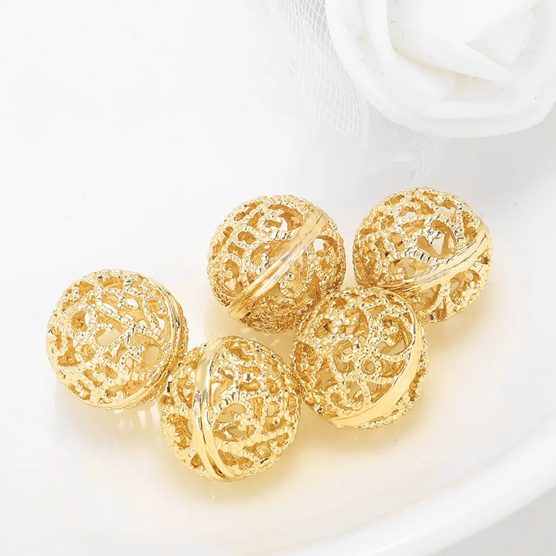 Mibrow 2pcs/lot 8MM 10MM 12MM Gold Color Copper Round Hollow Loose Spacer Charm Beads for DIY Bead Bracelet Jewelry Making
Mibrow 2pcs/lot 8MM 10MM 12MM Gold Color Copper Round Hollow Loose Spacer Charm Beads for DIY Bead Bracelet Jewelry Making