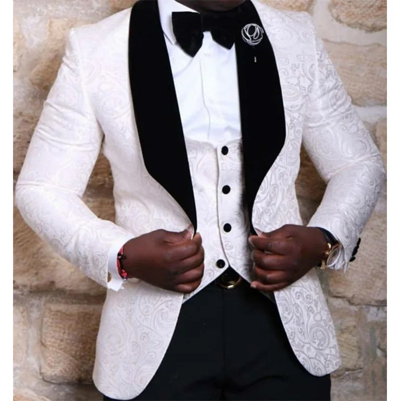 Men's Three-Piece Suit Single Row One Button Shawl Lapel Jacquard Embroidery Business Casual Suit For Groom And Best Man Suits
Men's Three-Piece Suit Single Row One Button Shawl Lapel Jacquard Embroidery Business Casual Suit For Groom And Best Man Suits