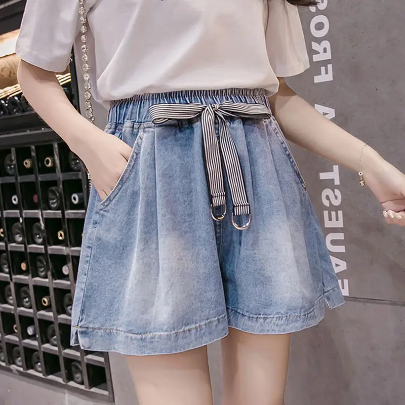 Slimming Elastic Waist Denim Shorts Women's Summer Thin Wide Legs Korean Style Student High Waist All-Matching Hot Pants
Slimming Elastic Waist Denim Shorts Women's Summer Thin Wide Legs Korean Style Student High Waist All-Matching Hot Pants