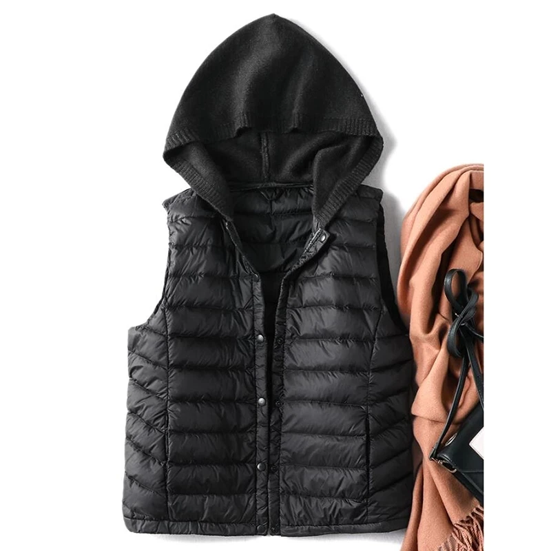 Winter Hooded Duck Down Vest Women Ultra Light Short Jackets Casual Autumn Thin Slim Waistcoat Zipper Female Sleeveless Jacket
Winter Hooded Duck Down Vest Women Ultra Light Short Jackets Casual Autumn Thin Slim Waistcoat Zipper Female Sleeveless Jacket