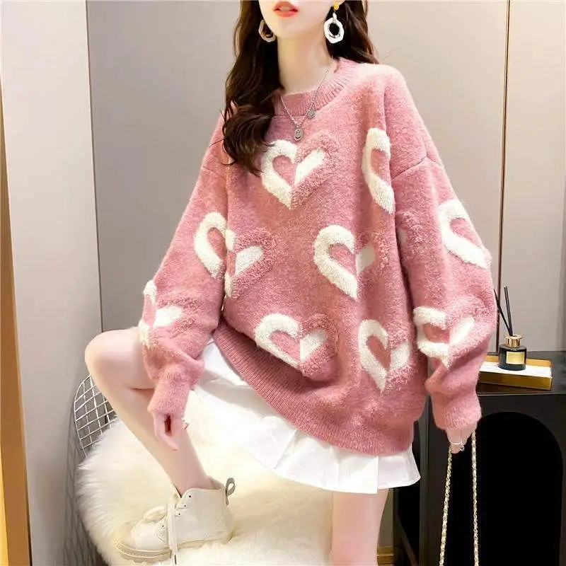 2020 autumn and winter new Korean wind loose lazy wind padded sweater women's pullover Hong Kong wind Joker round neck jacket 
2020 autumn and winter new Korean wind loose lazy wind padded sweater women's pullover Hong Kong wind Joker round neck jacket