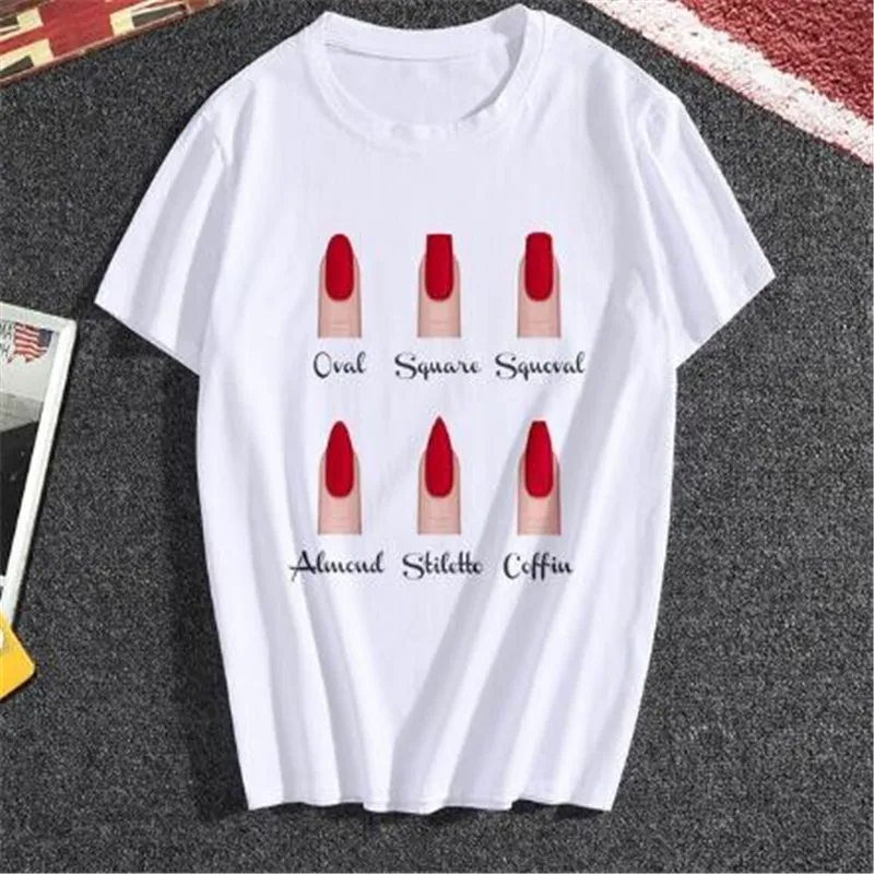 Women Summer Short Sleeve 100% Cotton T shirt Plus Size S-5XL Fashion personality Nail Art Print T-shirt O Neck Lady Tee Top
Women Summer Short Sleeve 100% Cotton T shirt Plus Size S-5XL Fashion personality Nail Art Print T-shirt O Neck Lady Tee Top