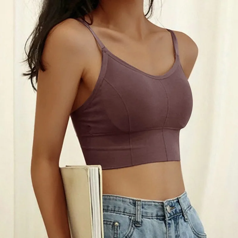 Gym Workout Tops Seamless Underwear Women Simple Soft Slim Fit All-match Crop Tops With Chest Pad Female Backless Sports Bras
Gym Workout Tops Seamless Underwear Women Simple Soft Slim Fit All-match Crop Tops With Chest Pad Female Backless Sports Bras