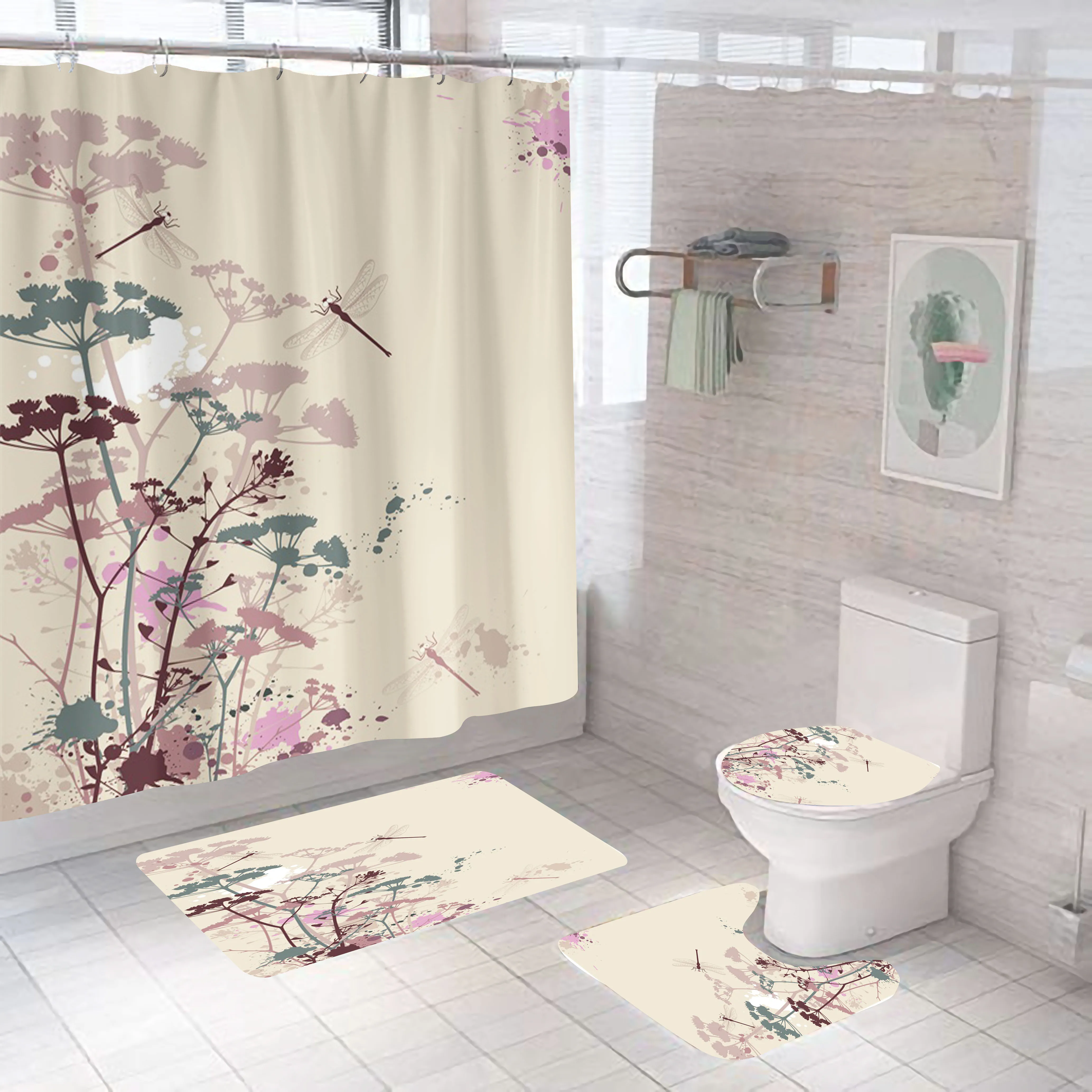 Занавеска для душа с цветочным рисунком, простой комплект для ванной комнаты, модные шторы для ванной с узором, нескользящий чехол для унита...
Занавеска для душа с цветочным рисунком, простой комплект для ванной комнаты, модные шторы для ванной с узором, нескользящий чехол для унита...