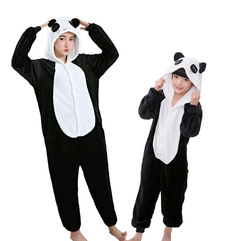 

Boy Girl Pajamas Set Kigurumi Panda Pijamas For Women Men Onesie Adult Animal Anime Family Sleepwear Cosplay Pyjamas Kids