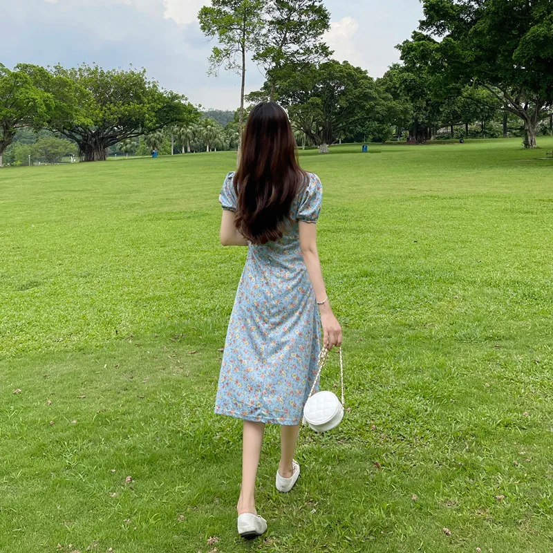 Summer French Sweet Long Dress Women V-neck Loose Puff Sleeve Floral Maxi Dresses Prairie Chic Style Casual Print Robe Vestidos
Summer French Sweet Long Dress Women V-neck Loose Puff Sleeve Floral Maxi Dresses Prairie Chic Style Casual Print Robe Vestidos