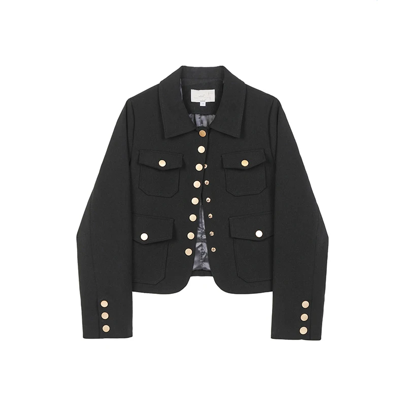 Sister Fara Chic Metal Single Breasted Blazer Women's Spring Jacket Coat Short Multi Pocket Blazers Autumn Casual Women's Suit
Sister Fara Chic Metal Single Breasted Blazer Women's Spring Jacket Coat Short Multi Pocket Blazers Autumn Casual Women's Suit