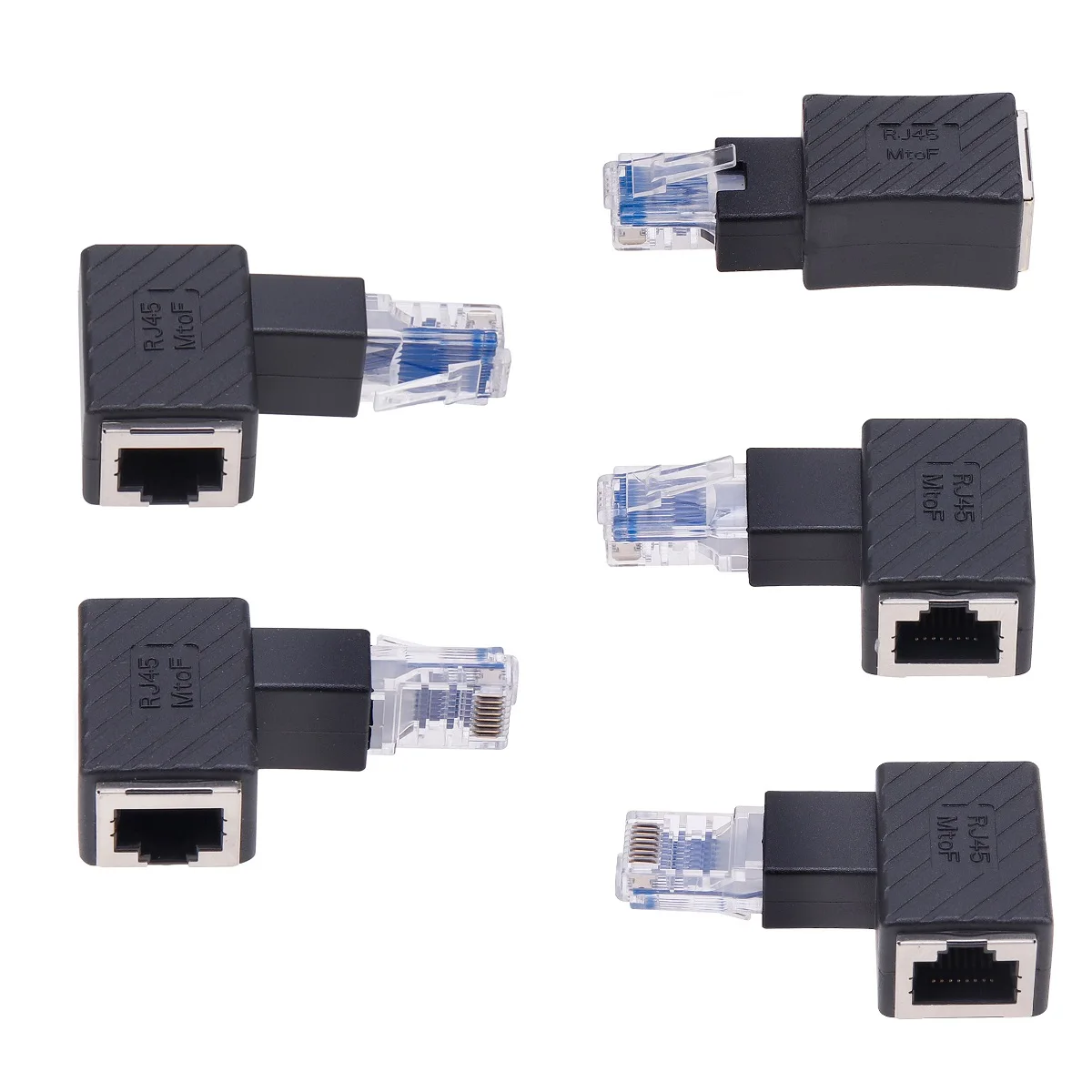 90-градусный 8P8C RJ45 Преобразователь Ethernet сетевой адаптер удлинитель многоугольный