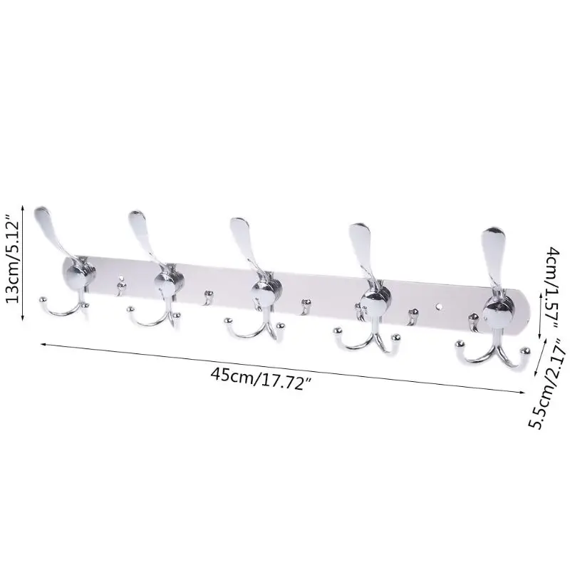 Wall Mounted Rack Metal Hanger Storage Rail Hooks Holder Hanging Towel Coat Hat Bag Robe Hanger Stainless Steel
Wall Mounted Rack Metal Hanger Storage Rail Hooks Holder Hanging Towel Coat Hat Bag Robe Hanger Stainless Steel